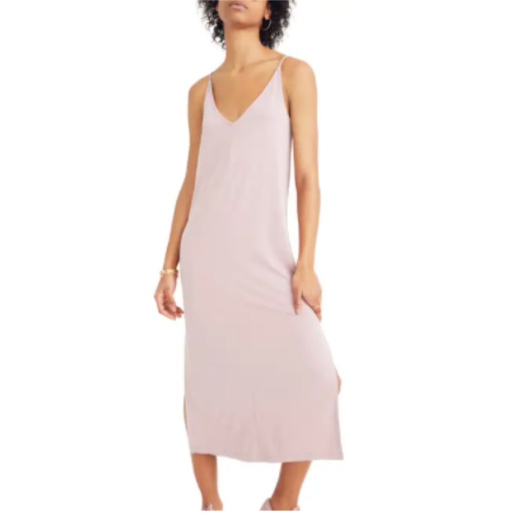 Madewell Sandwashed Midi Slip dress, Vintage Mauve